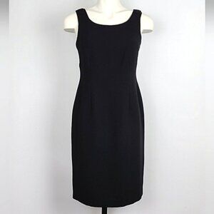 Plaza South Petite Women's Black Sleeveless Sheath Dress Back Split Lined Sz 6P